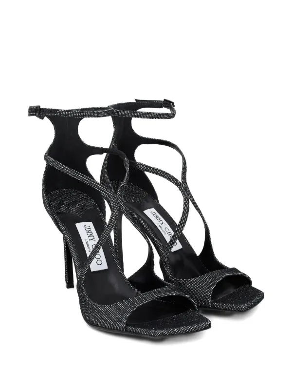 Jimmy Choo 95mm Azia crystal-embellished Sandals | Black | FARFETCH
