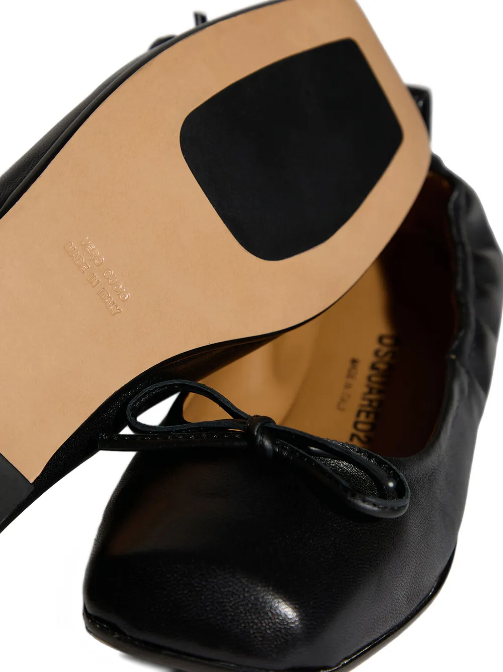 DSQUARED2 KIDS Ballerina's met vierkante neus en strikdetail Zwart