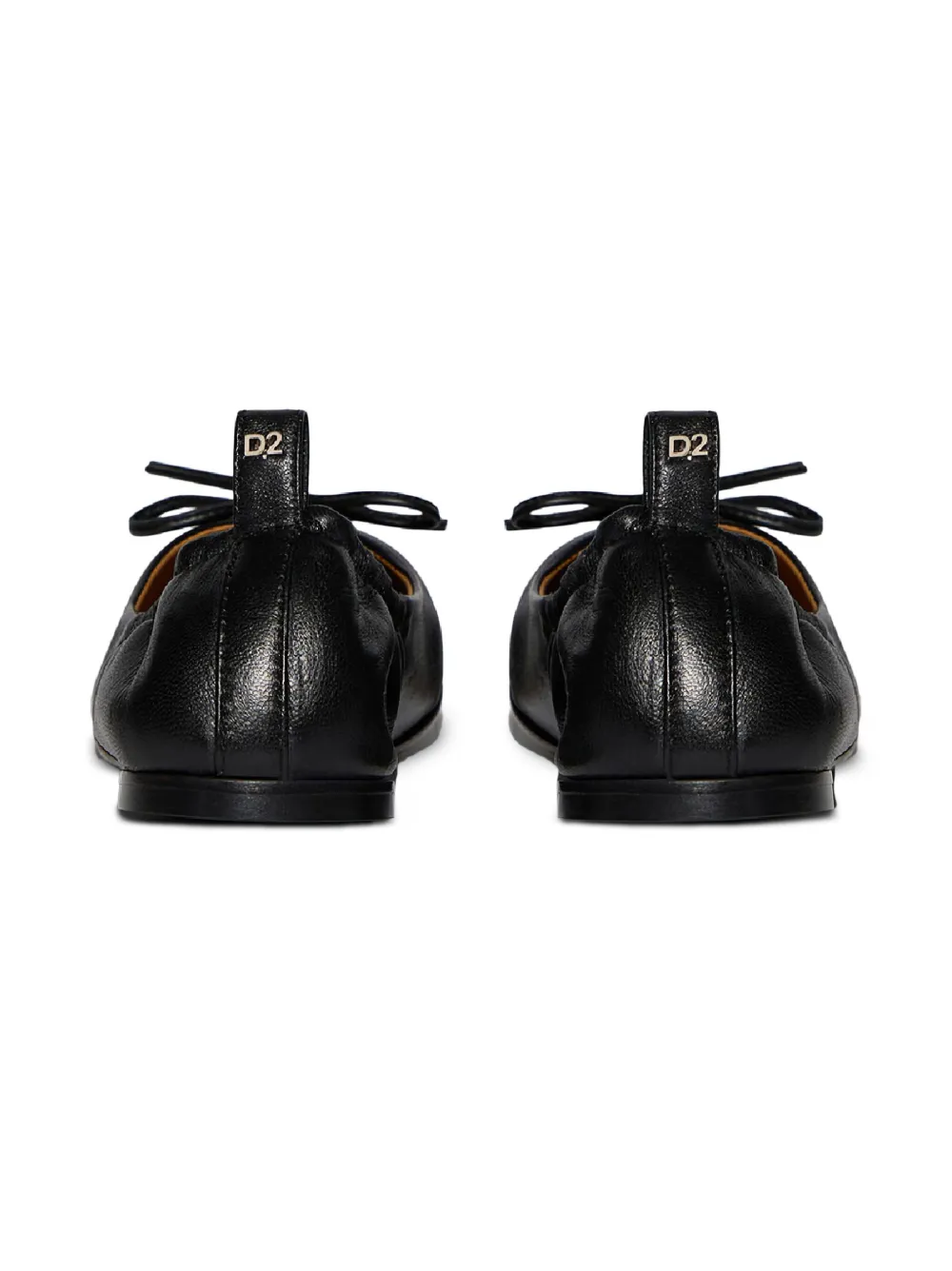  Dsquared2 Kids Bow-detail Square-toe Ballerinas - Black 