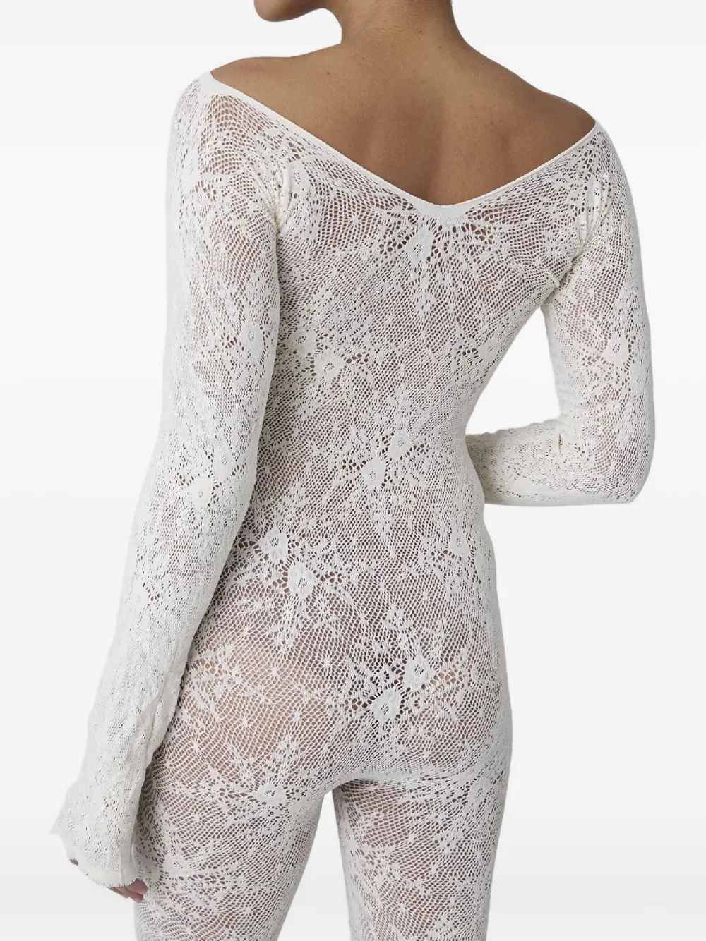 Swedish Stockings Rosa Lace Long-sleeved Jumpsuit In White
