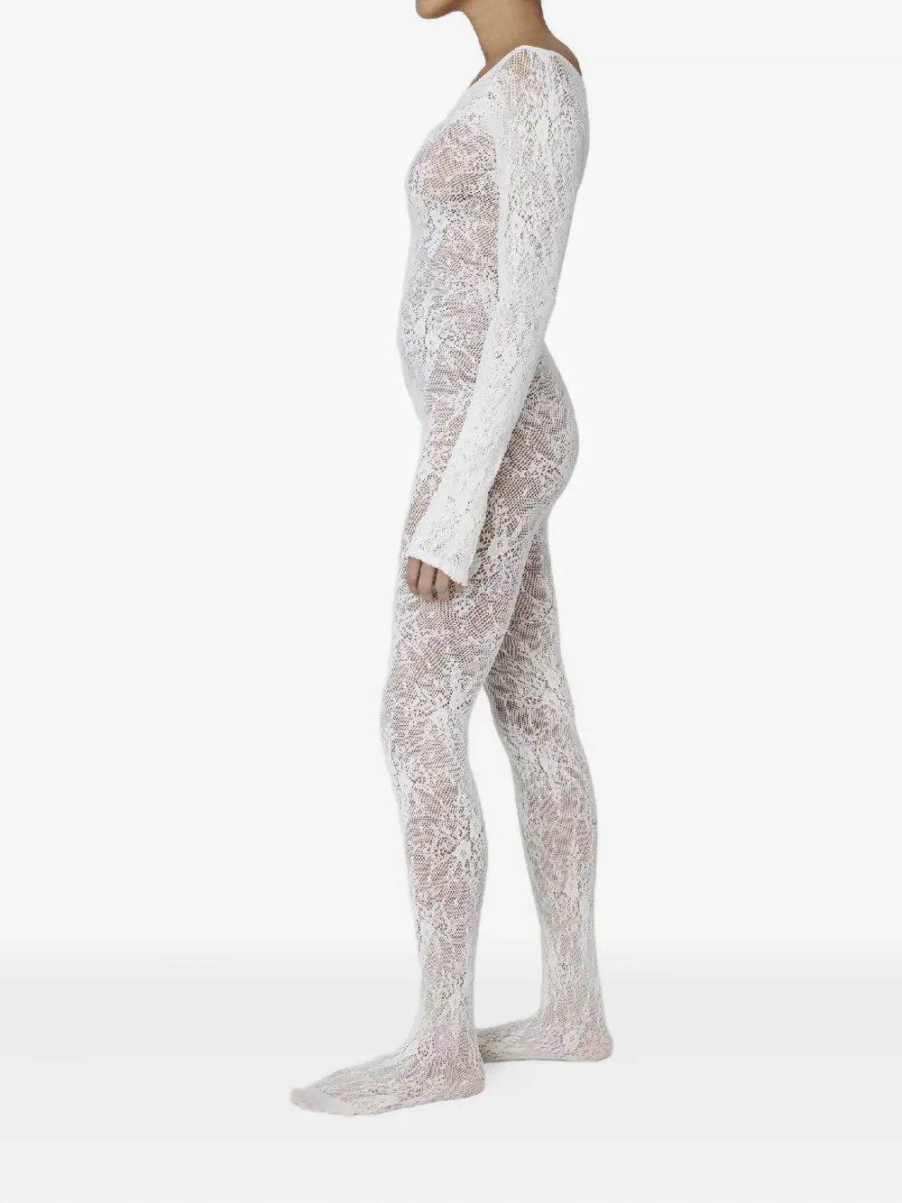 Swedish Stockings Rosa jumpsuit met lange mouwen en kant - Wit