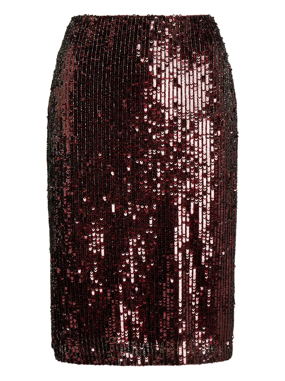Ralph Lauren Sequin Mini Pencil Skirt In Burgundy