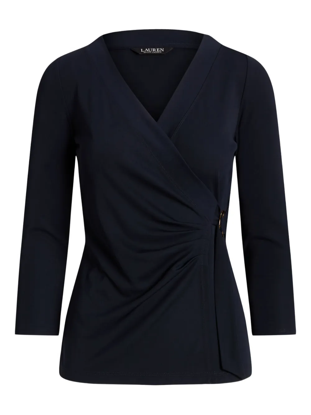 Ralph Lauren Wrap-tie Blouse In Blue