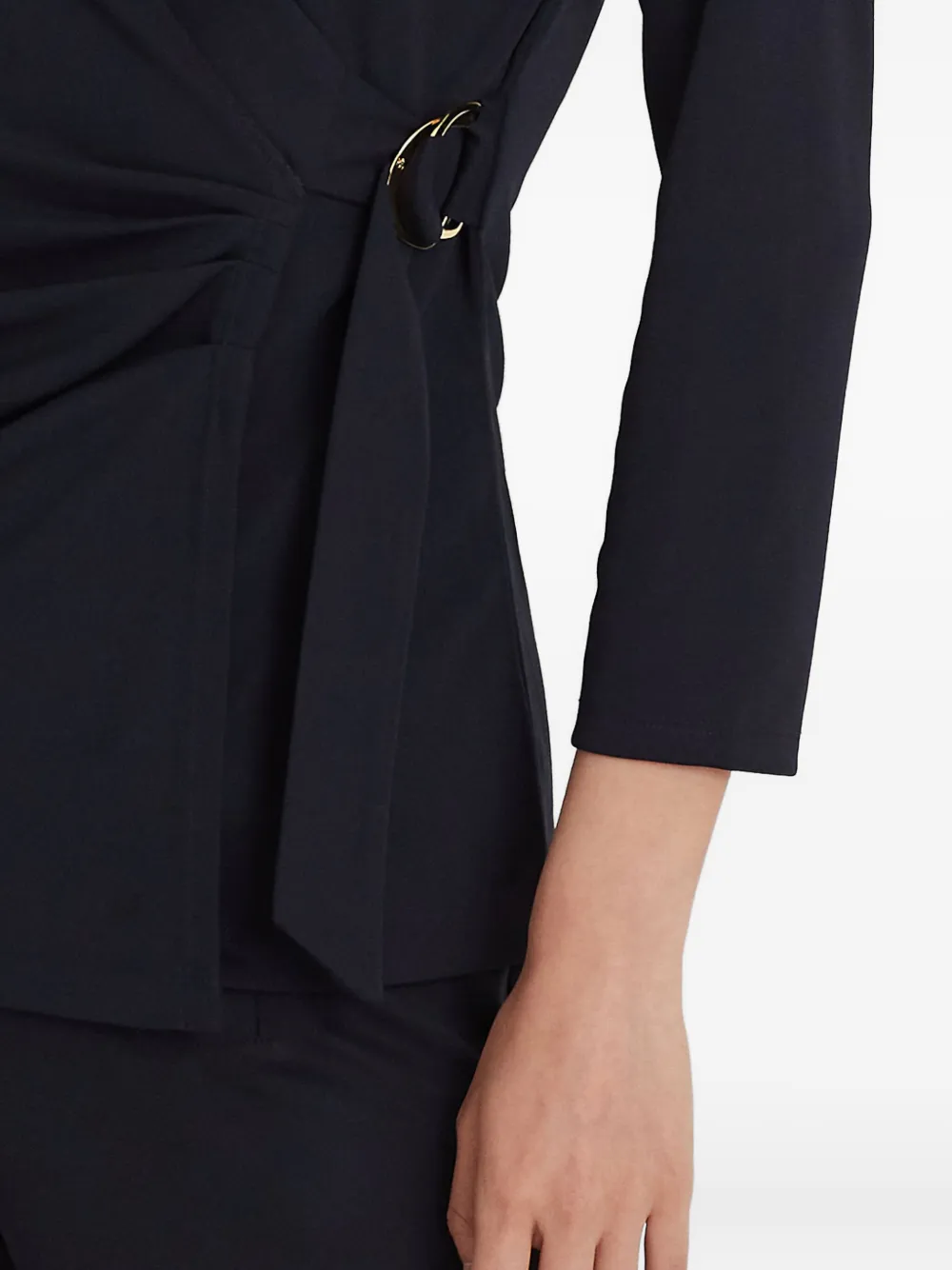 Ralph Lauren Wrap-tie Blouse In Blue