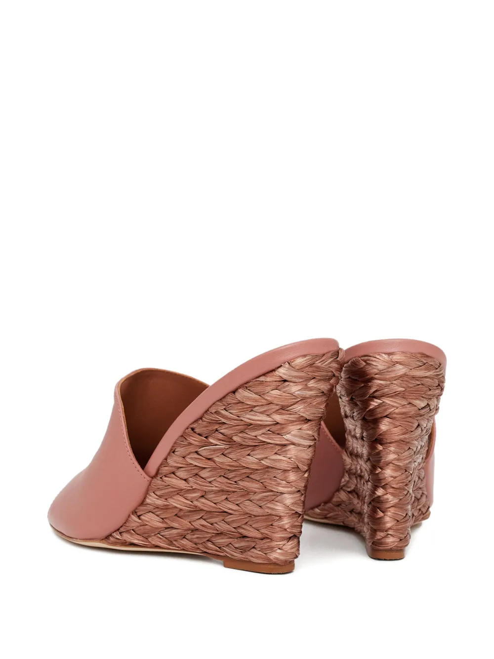 Paris Texas Raffia Wedge Sandals In Pink