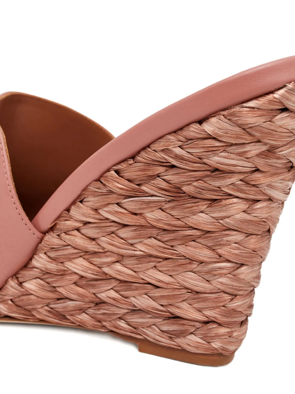 Paris Texas Raffia Wedge Sandals In Pink