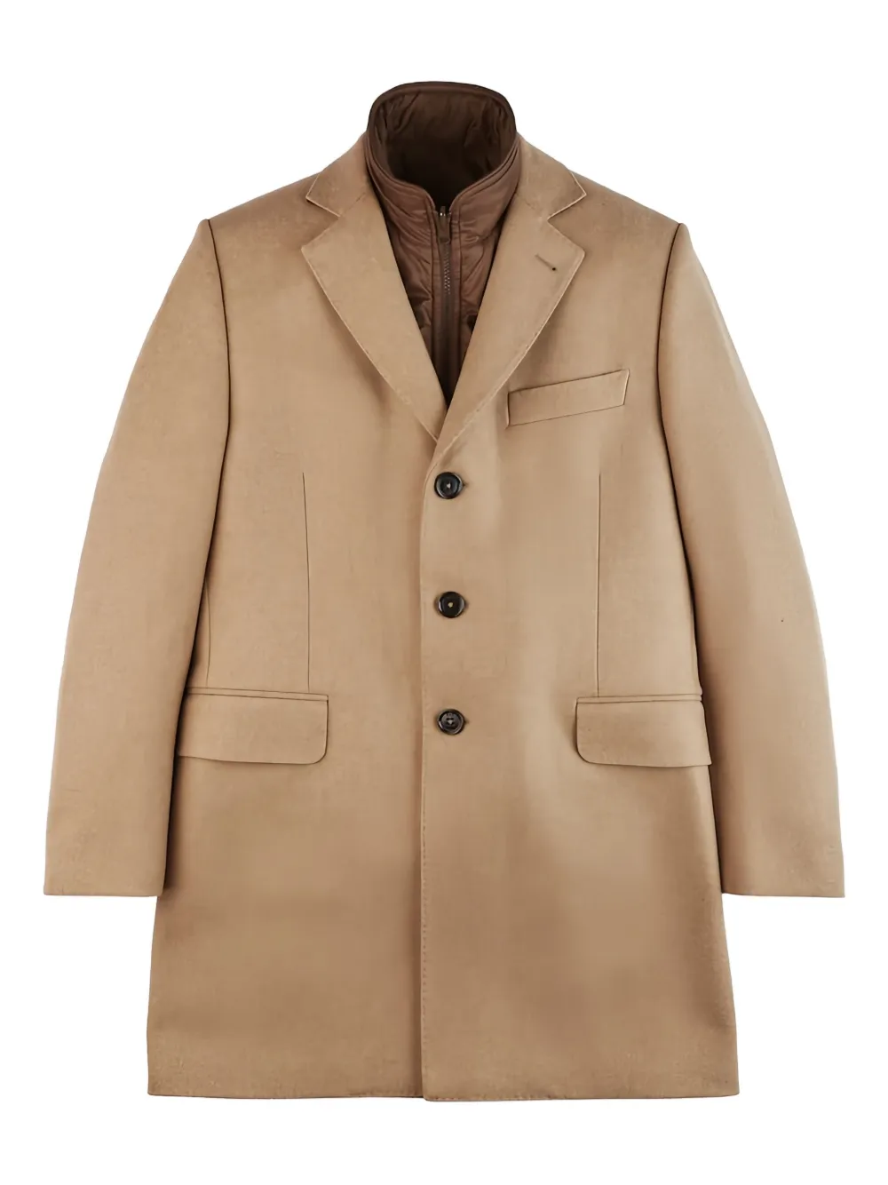 Fay button-fastening coat | Neutrals | Image 1