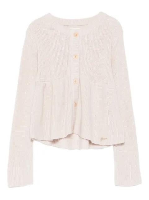 guess kids ruffled button-fastening cardigan