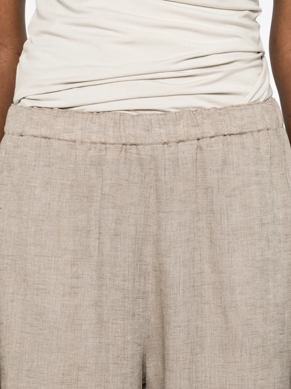 Fabiana Filippi Broek met elastische tailleband Beige