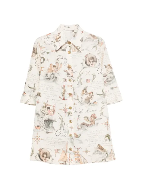 ZIMMERMANN buttoned graphic mini dress