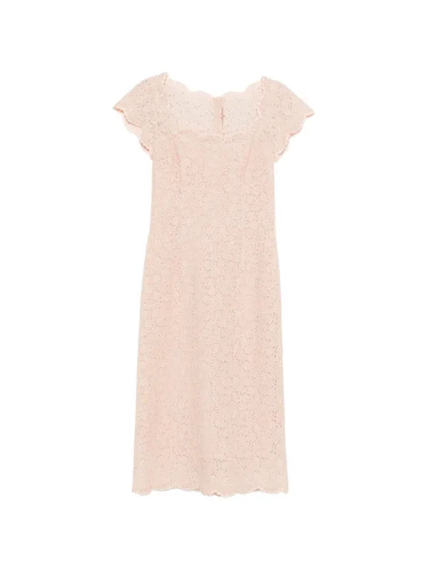 ermanno scervino pink dress ERMANNO SCERVINO Dress Pink Cotton Long Sleeves V-neck Maxi IT40/US6/S RRP $2100