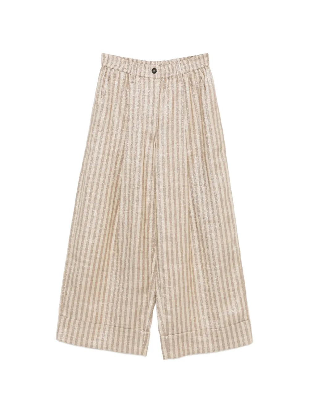 Brunello Cucinelli metallic-effect striped trousers - Nude