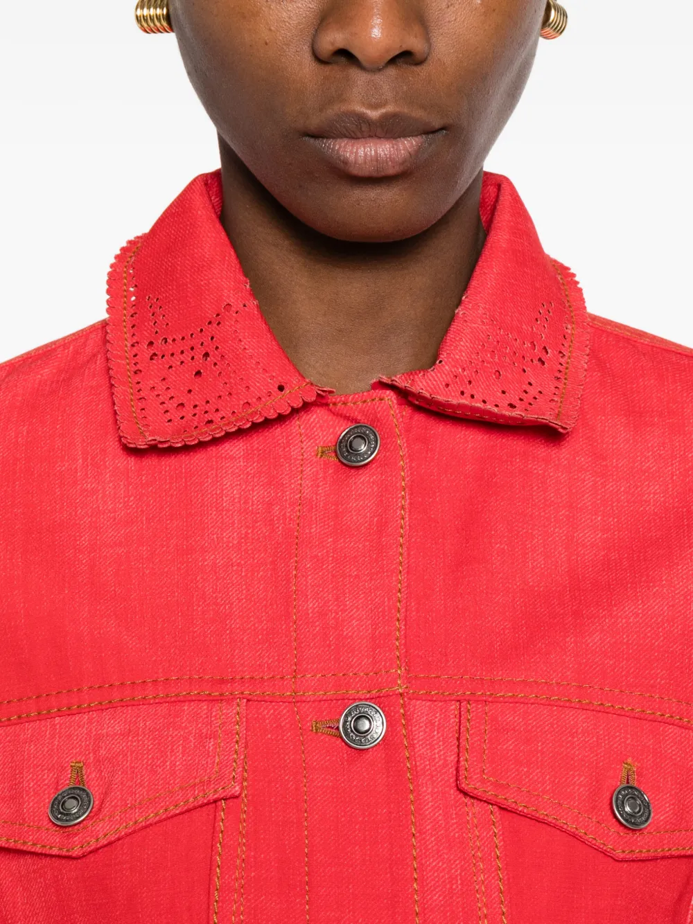 Ermanno Scervino Jack met pointelle kraag Rood