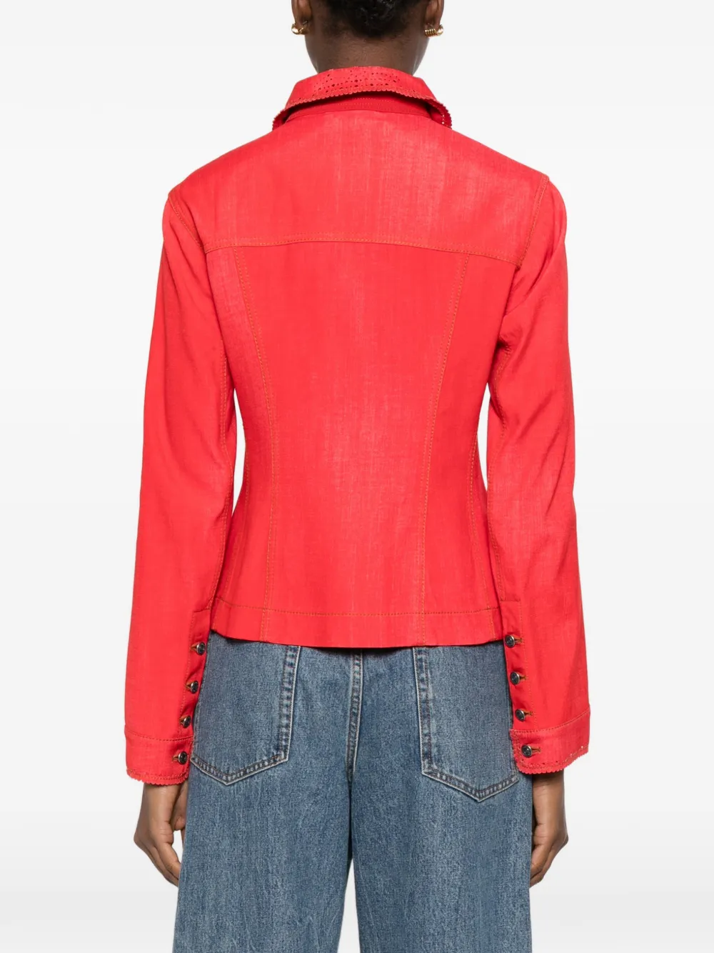 Ermanno Scervino Jack met pointelle kraag Rood