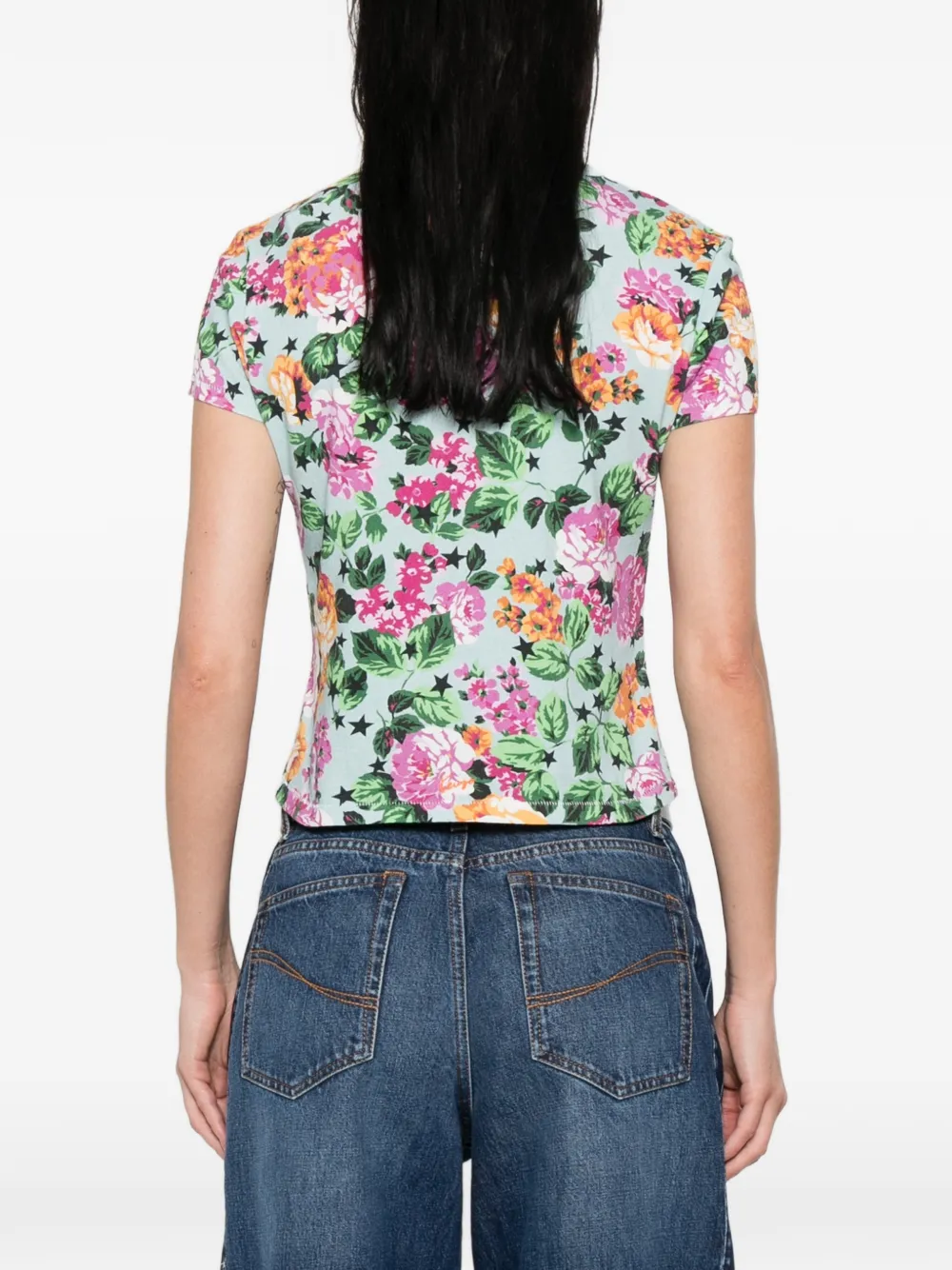 Kenzo T-shirt met bloemenprint Blauw