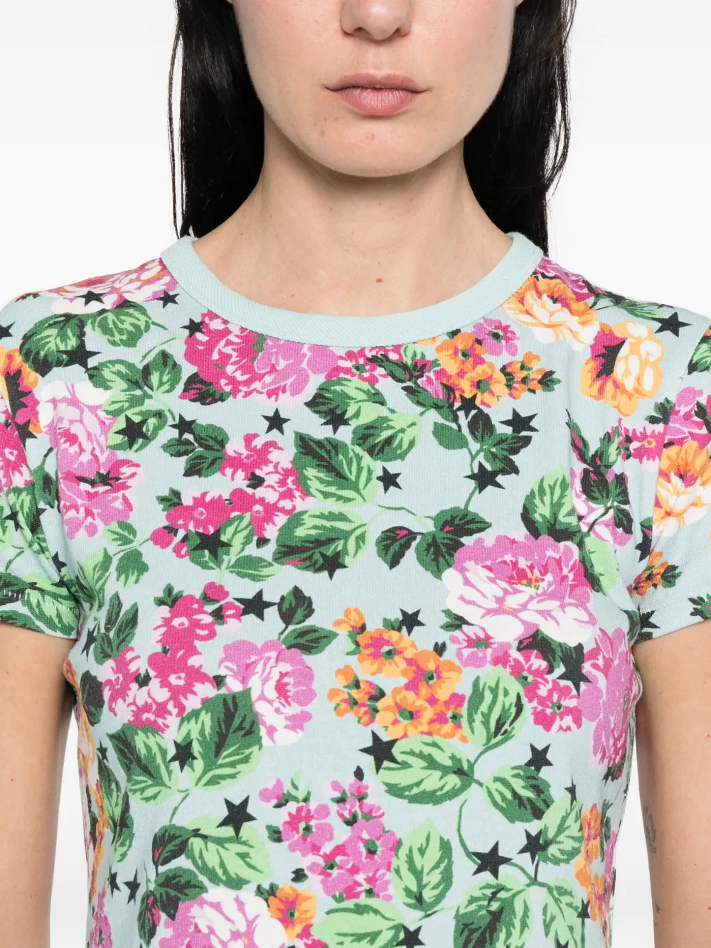 Kenzo T-shirt met bloemenprint Blauw
