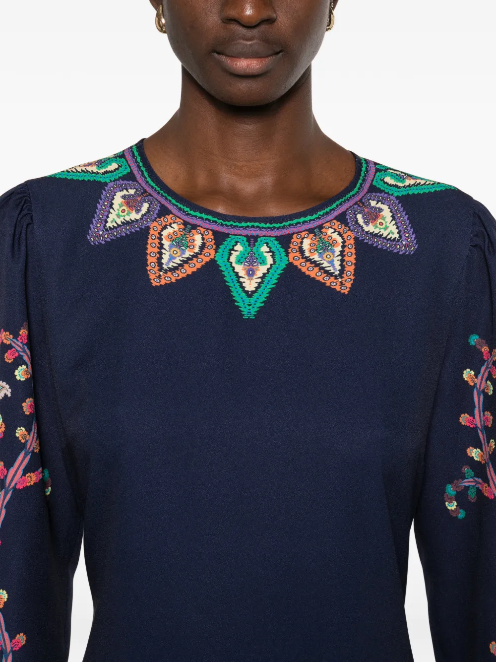 ETRO Jurk met paisley-print Blauw