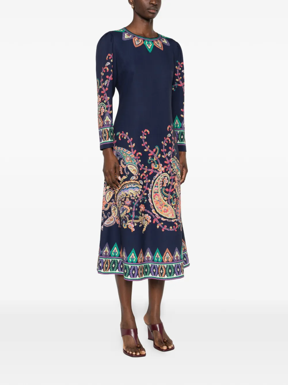 ETRO Jurk met paisley-print Blauw