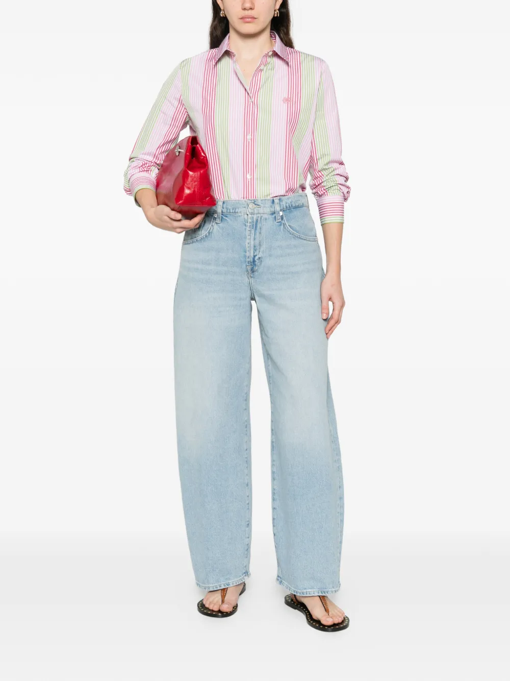  Etro Striped-pattern Long-sleeve Shirt - Pink 