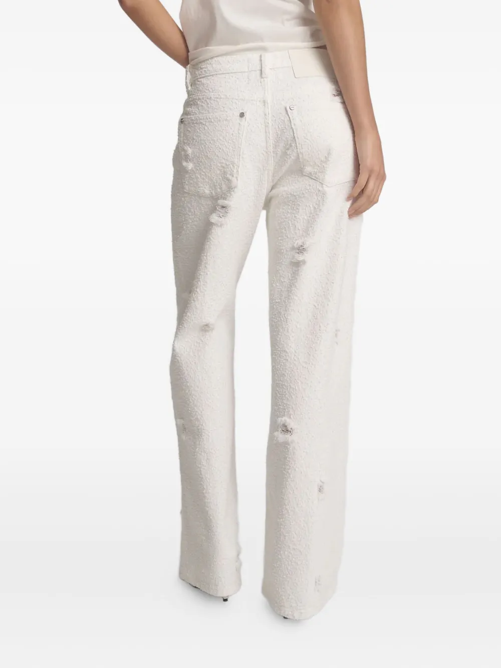 One Teaspoon Jackson gerafeld denim met textuur Wit