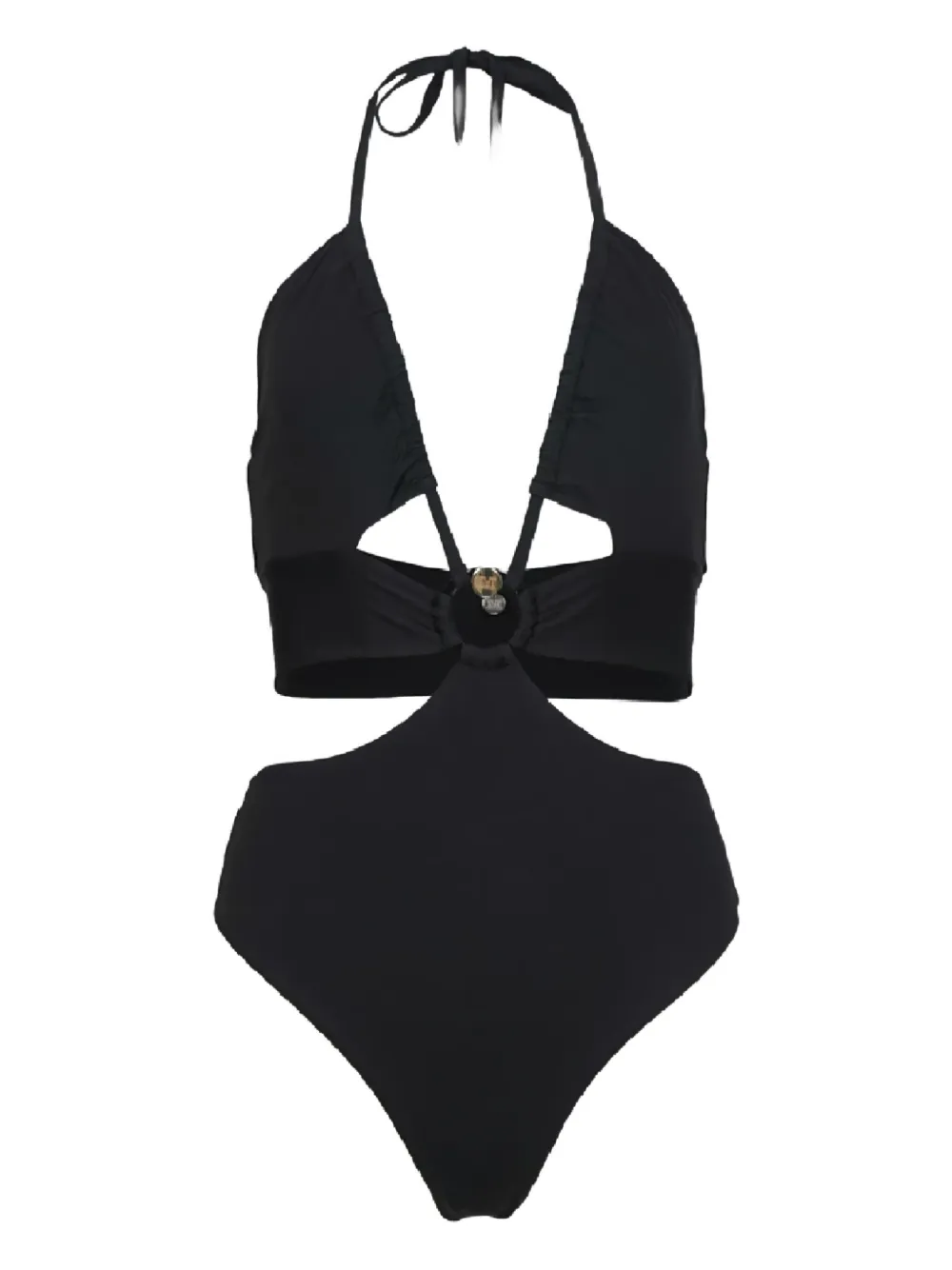 Max Mara Cleopatra Halterneck-cutout Swimsuit In Black