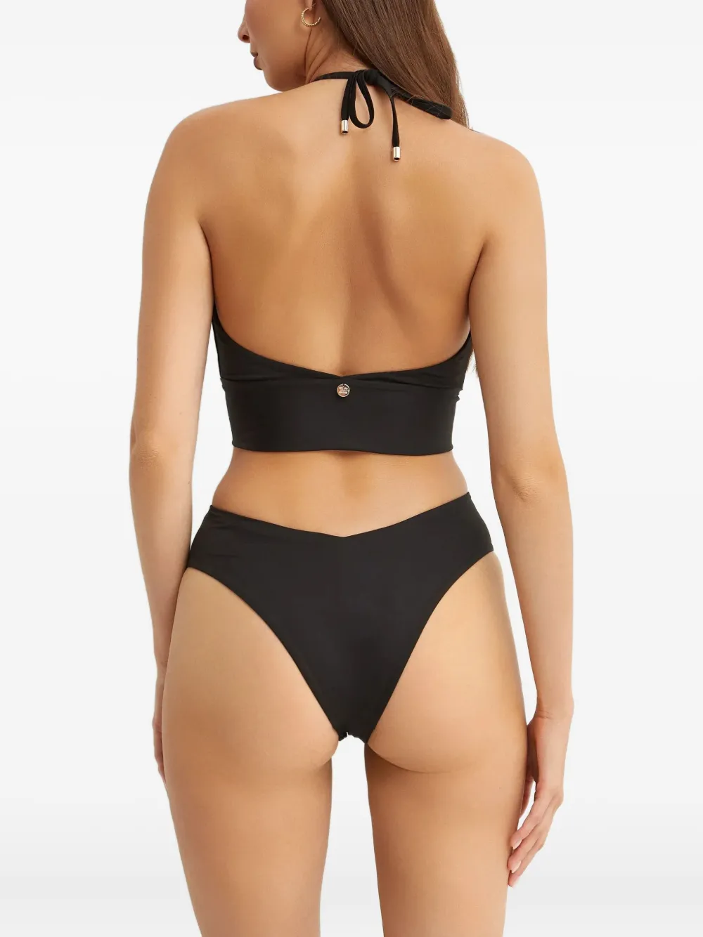 Max Mara Cleopatra Halterneck-cutout Swimsuit In Black