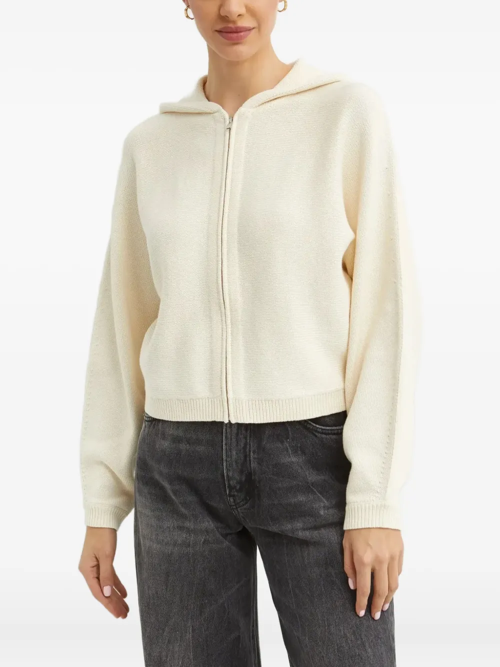 Theory Zip-up Hoodie In Neutral