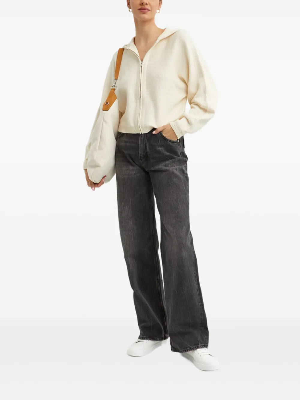 Theory Hoodie met rits - Beige