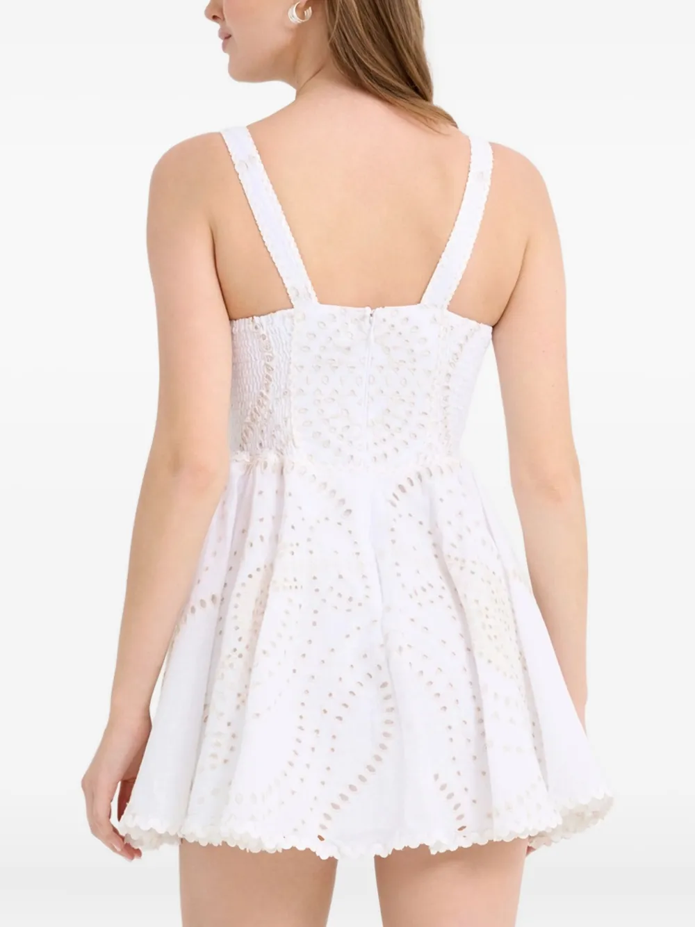 Charo Ruiz Birdie Heart-neck Mini Dress In White