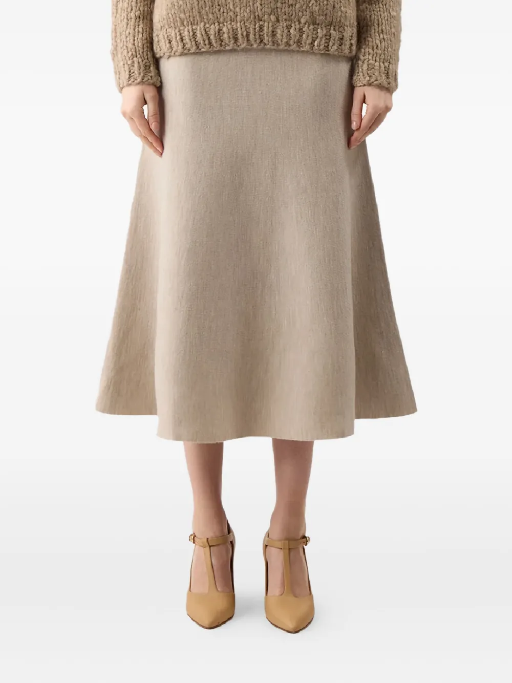 Gabriela Hearst Freddie midi-rok Beige