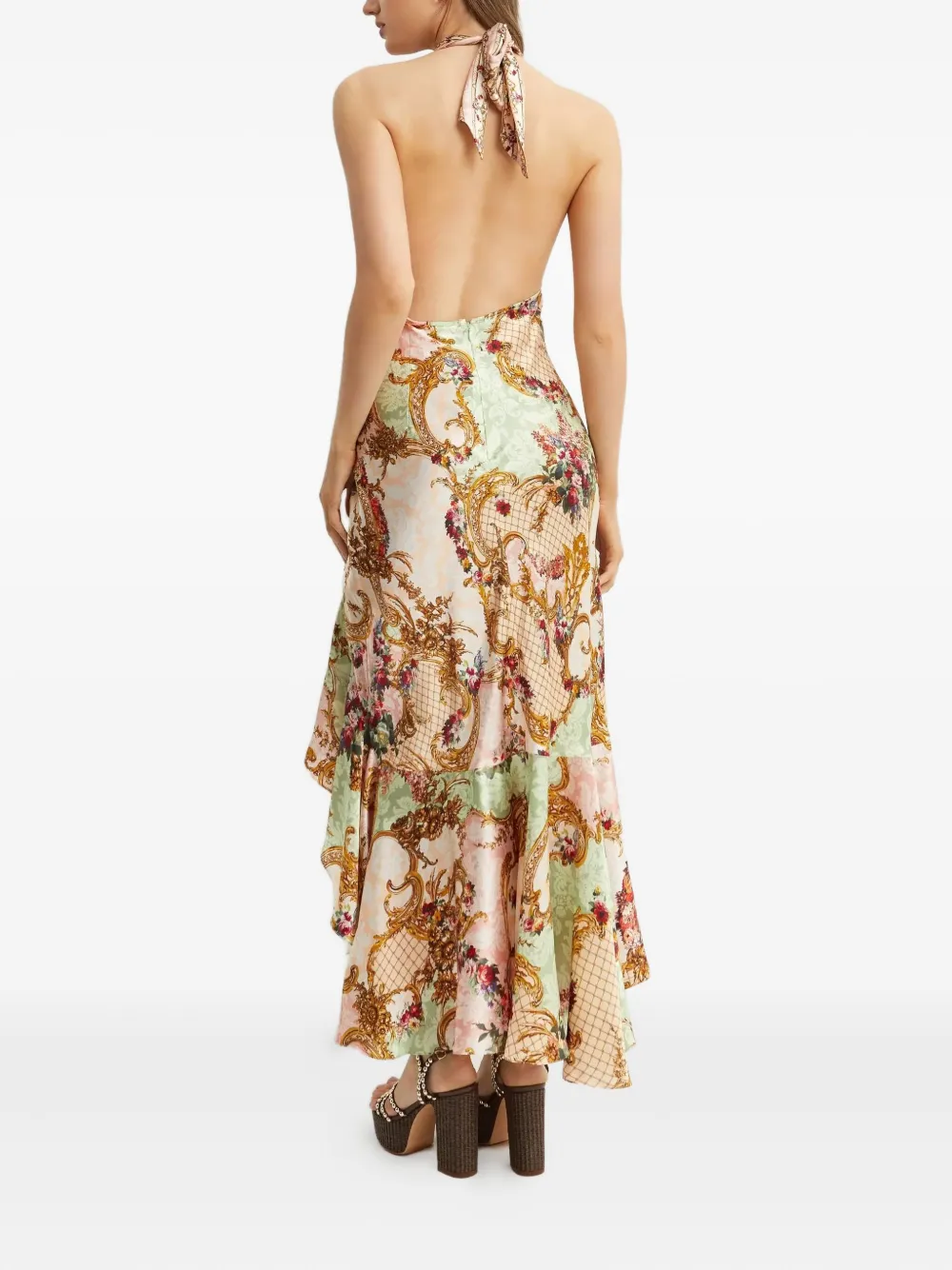 Camilla Midi-jurk met V-hals Beige