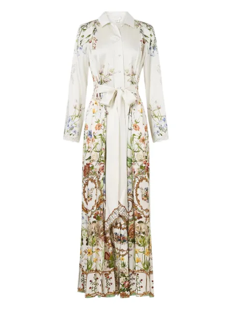 Camilla floral-print lace-detail maxi dress