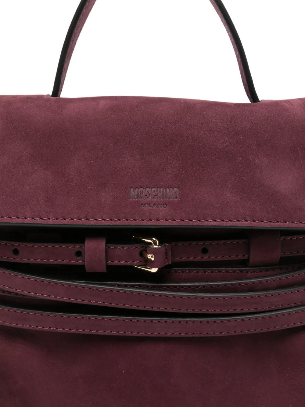 Moschino Buckle-detail Tote Bag In Purple