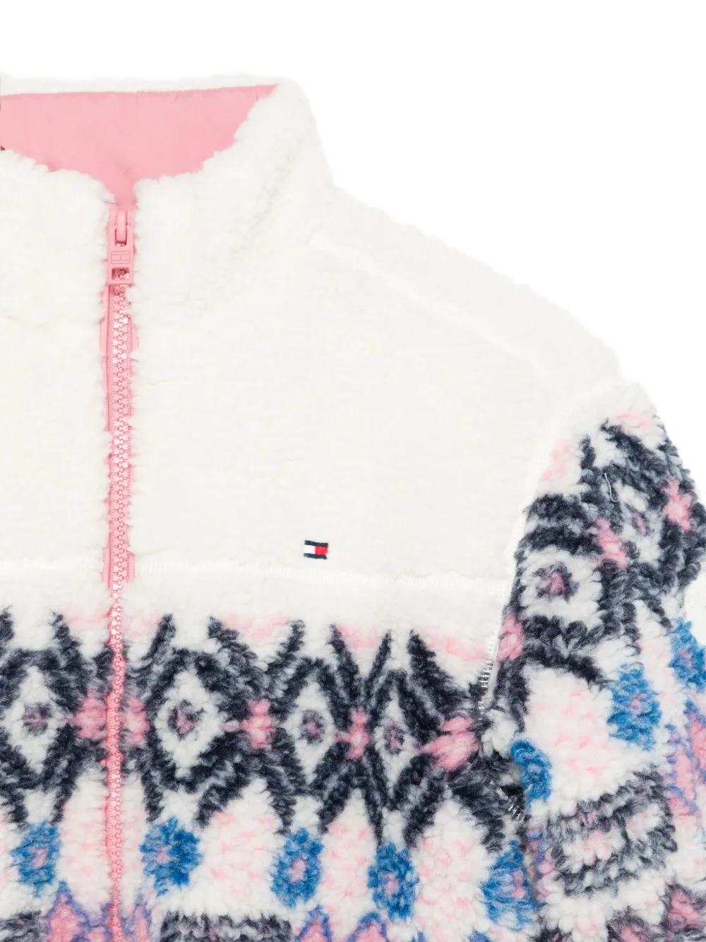 Tommy Hilfiger Junior Jack met rits en patroon Wit