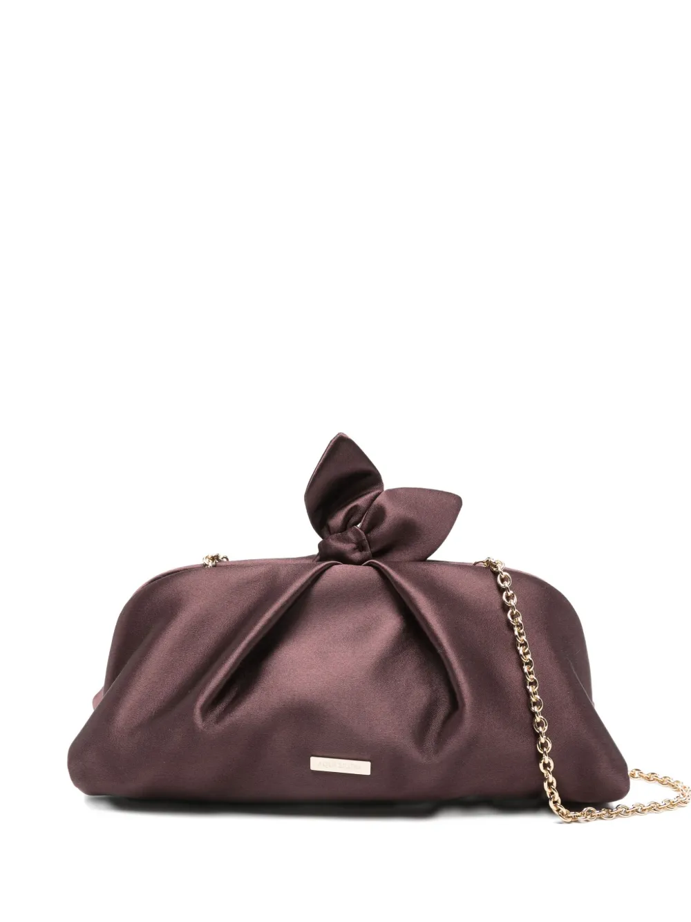 Aquazzura bow chain clutch bag – Brown