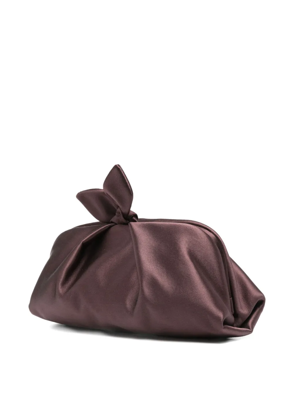 Aquazzura Clutch met ketting en strik Bruin