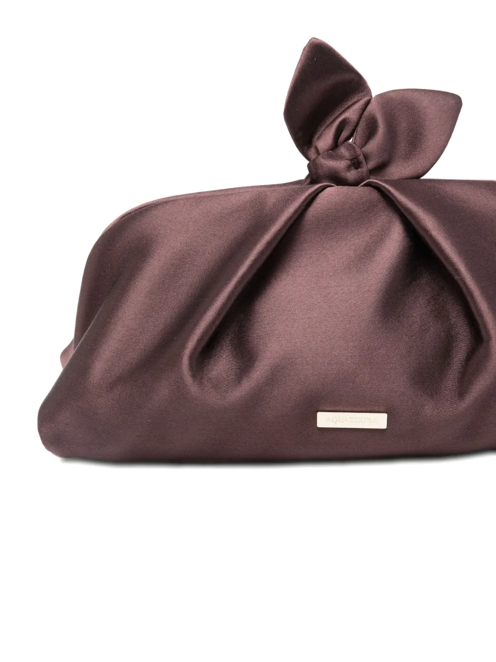 Aquazzura Clutch met ketting en strik Bruin