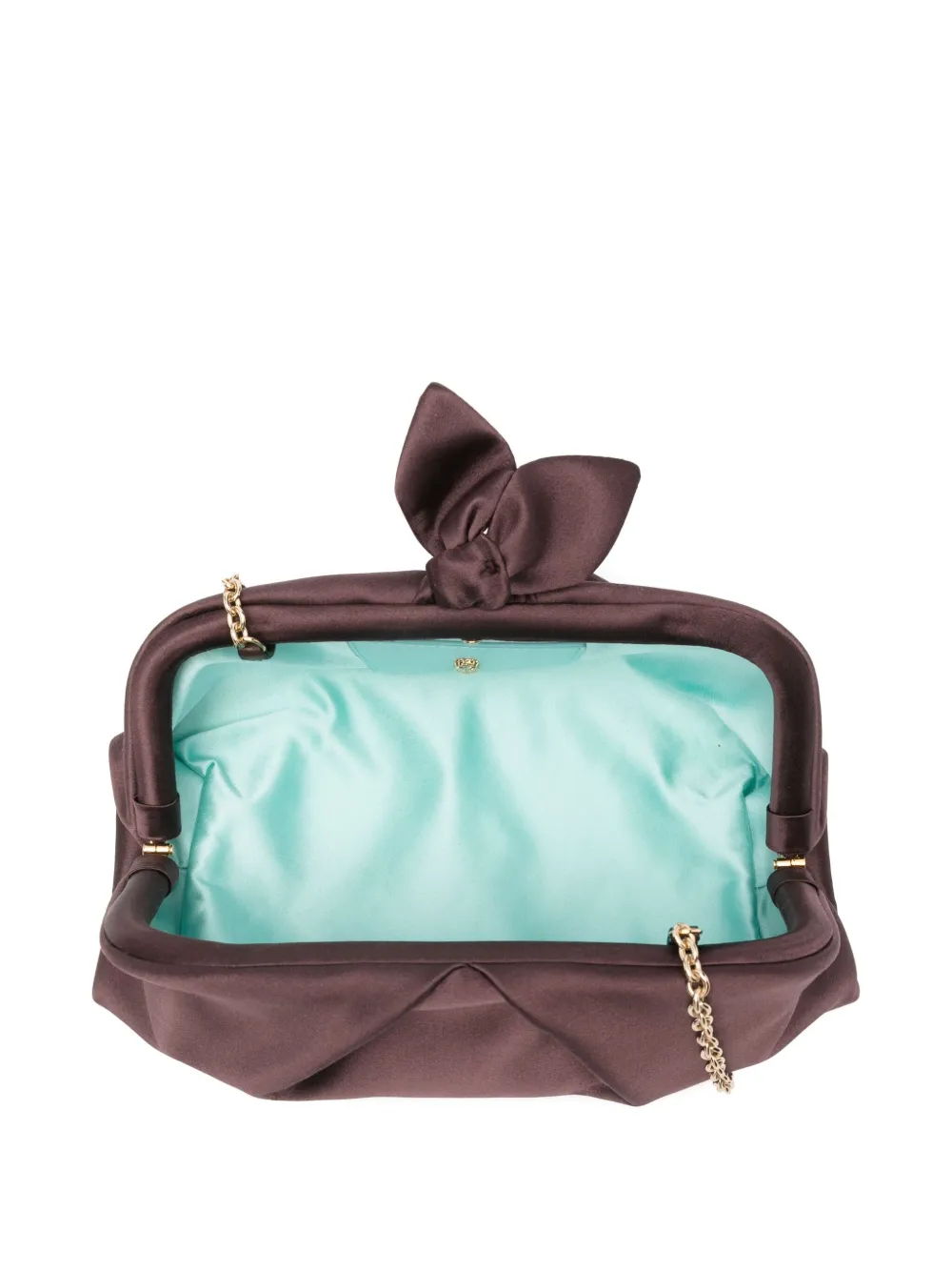 Aquazzura Clutch met ketting en strik Bruin