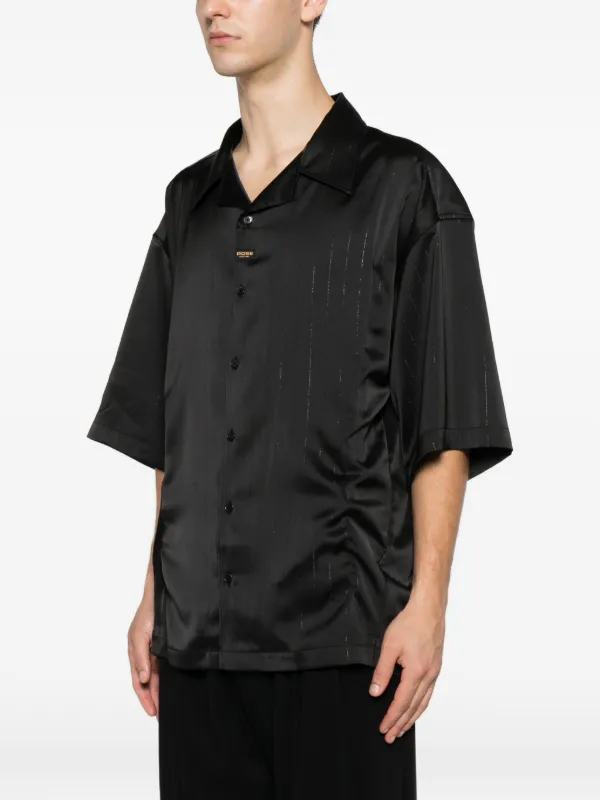 Martine Rose Striped short-sleeve Shirt | Black | FARFETCH AO