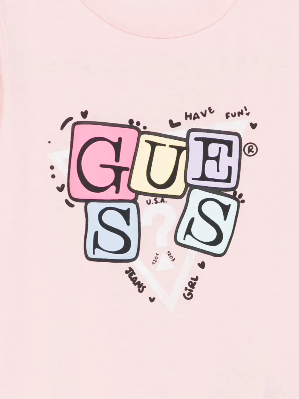 guess kids Top met logoprint Roze