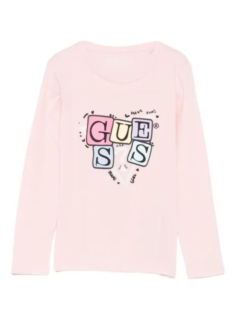 guess kids logo-print long-sleeve top