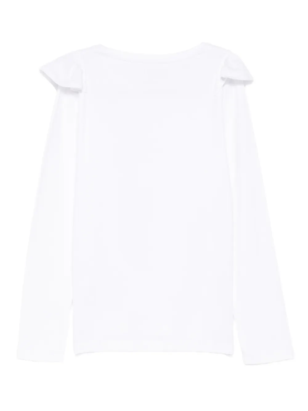 guess kids ruffled logo-embroidered T-shirt | Girls T-Shirts | Image 2