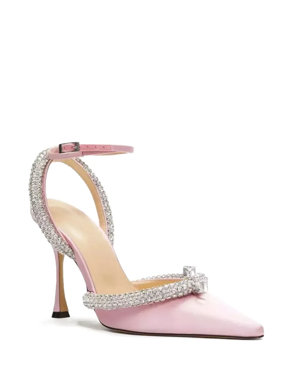 Mach&mach Crystal-embellished Ankle-strap Pumps In Pink