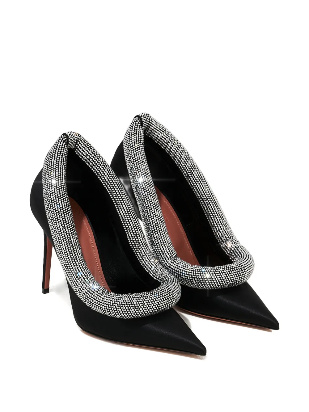 Amina Muaddi 105mm Yoon Crystal-embellished Pointed Pumps In Black