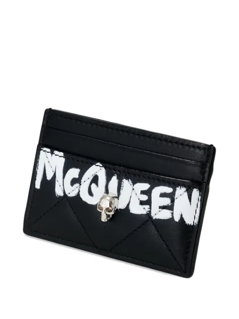 Alexander McQueen Graffiti-print quilted cardholder