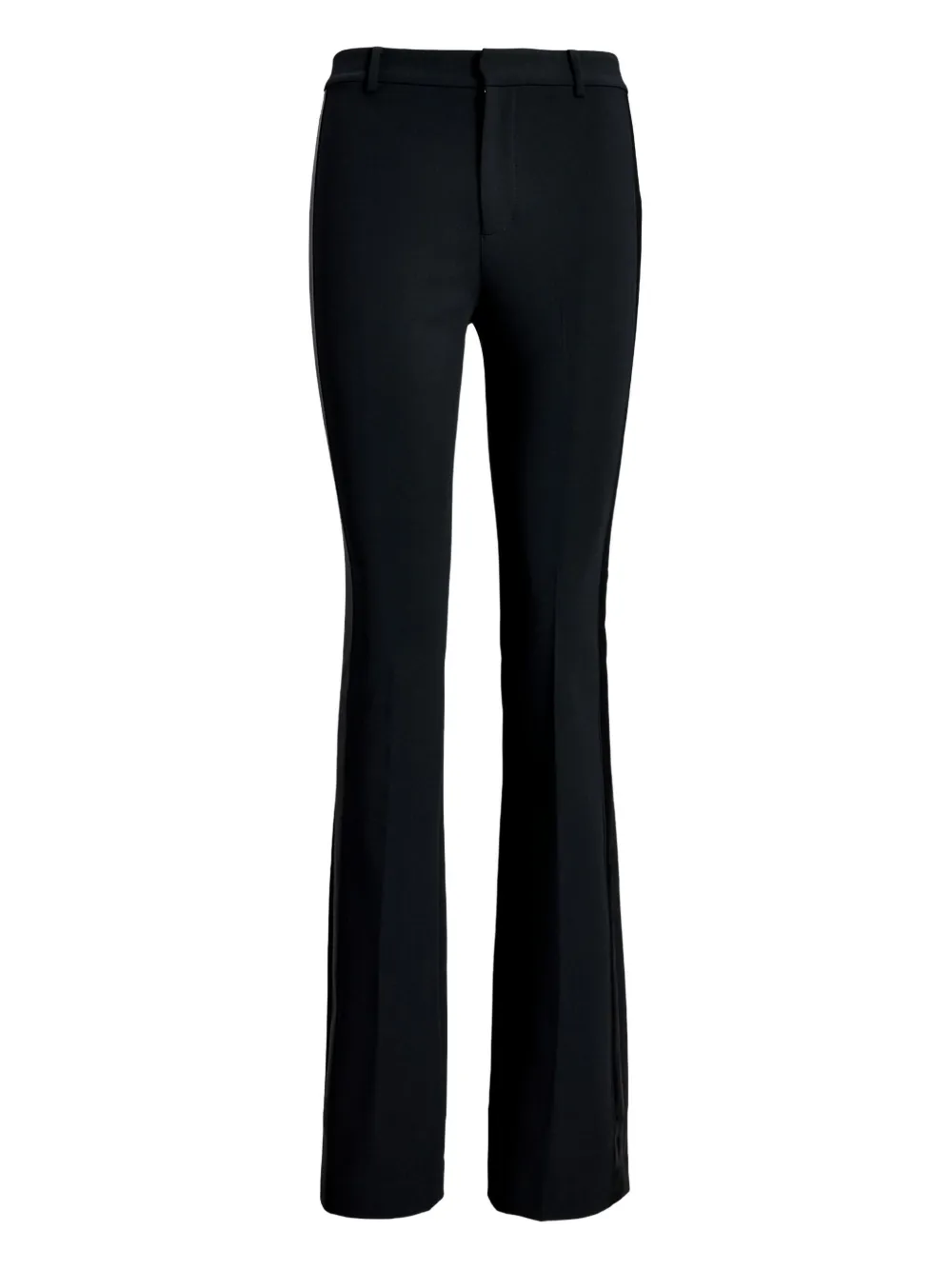Ralph Lauren Satin-stripe Straight Trousers In Black