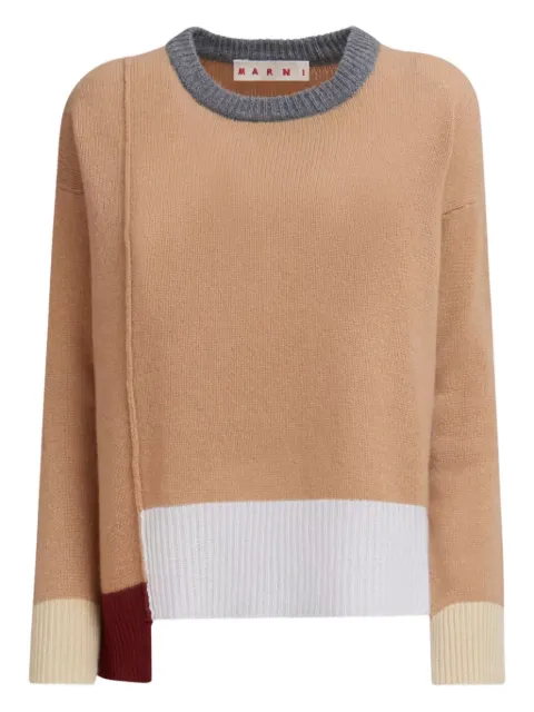 Marni colour-block asymmetric jumper