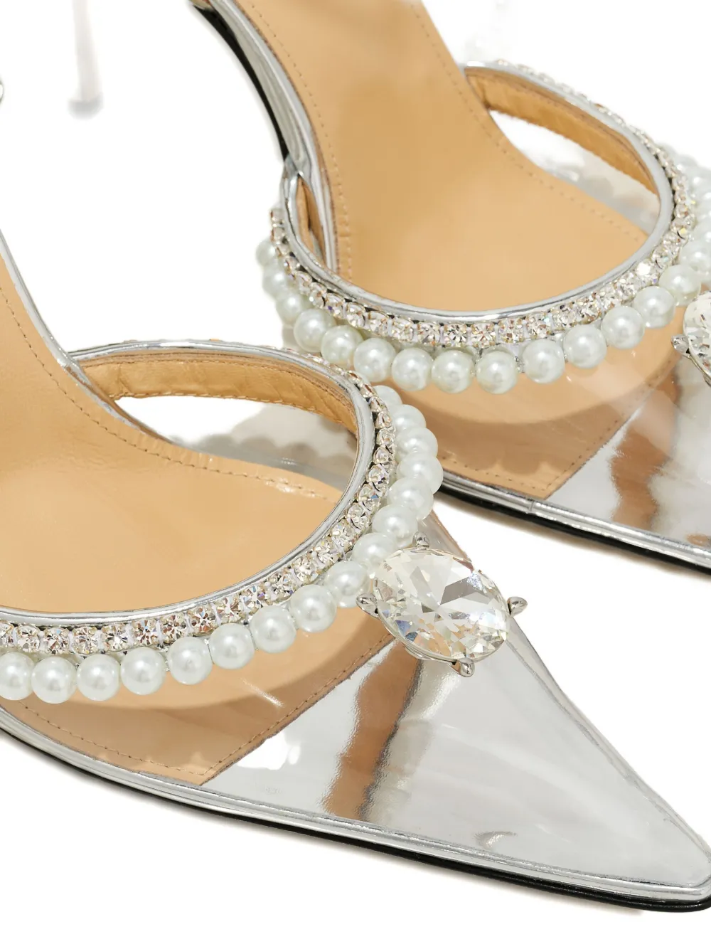 Mach&mach 110mm Diamond Of Elizabeth Pearl-embellished Pumps In White