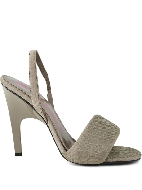 The Attico 105 Mm Rem Heel Strap Sandals in Neutrals