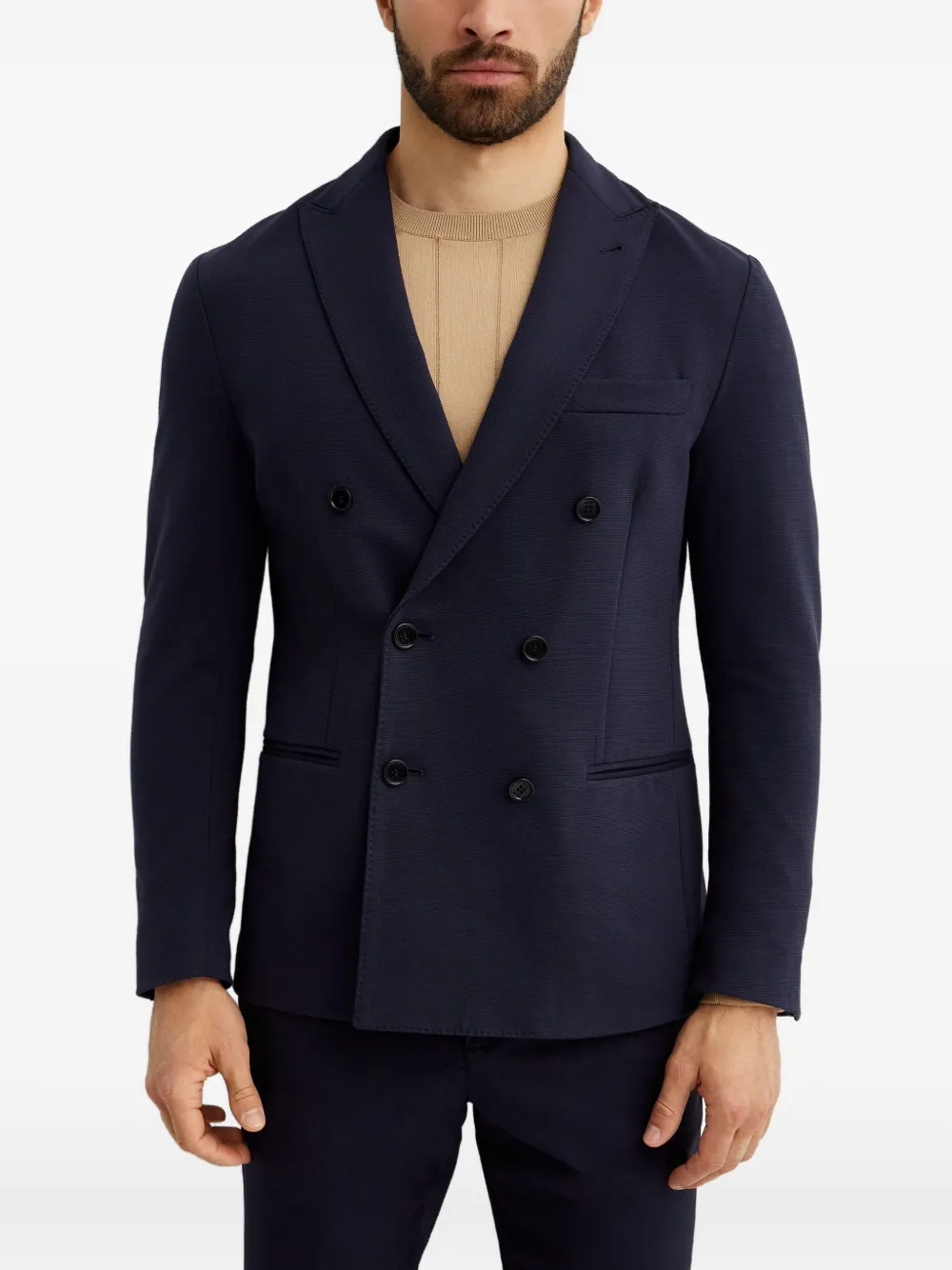 Fay Double-breasted Pocket Blazer In Blue